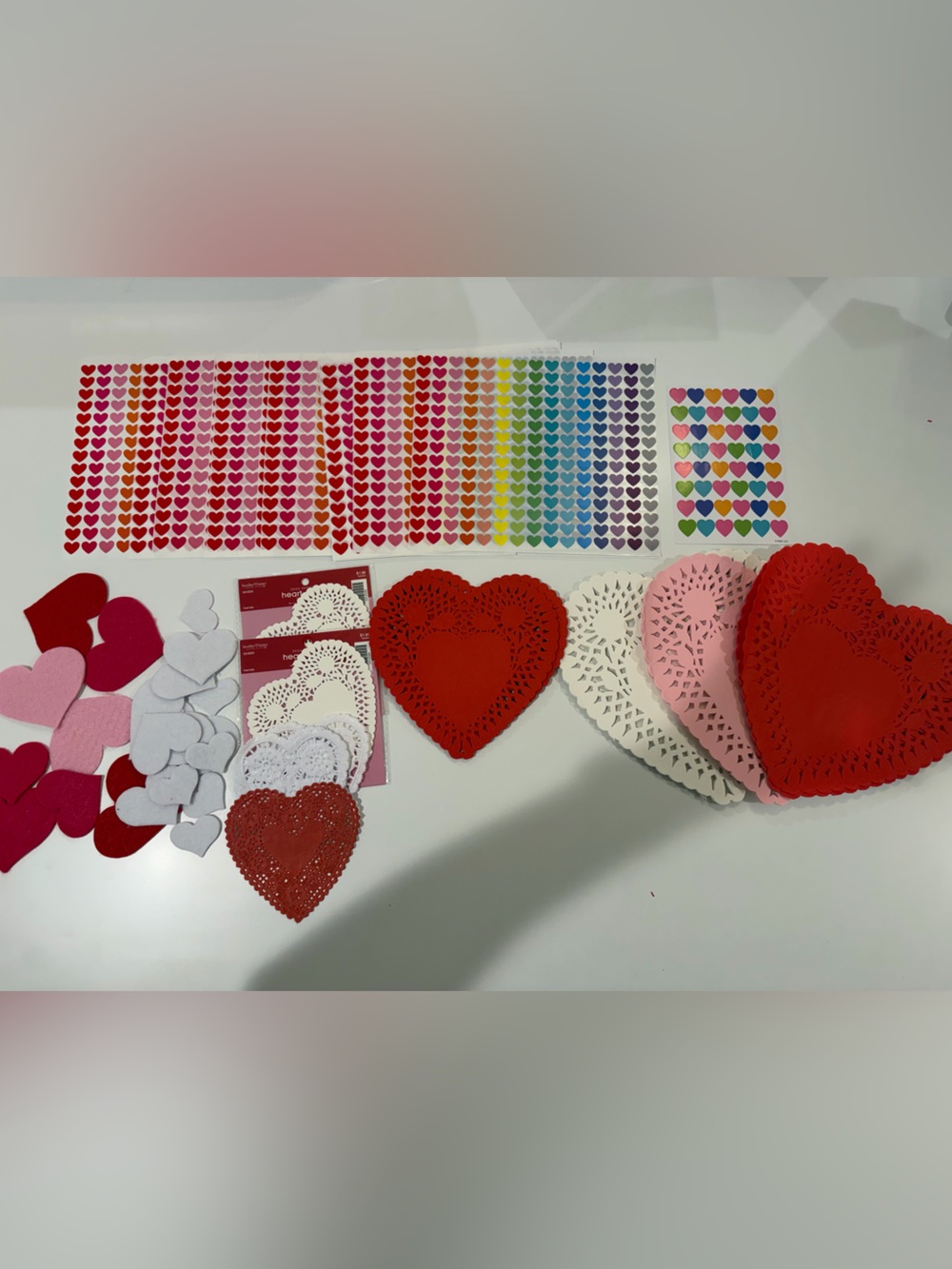 Valentine’s Day February Heart Stickers & Doilies for Crafts & School